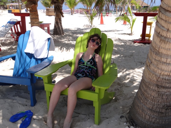 Beach chairs at Blue Lagoon Island Nassau Bahamas